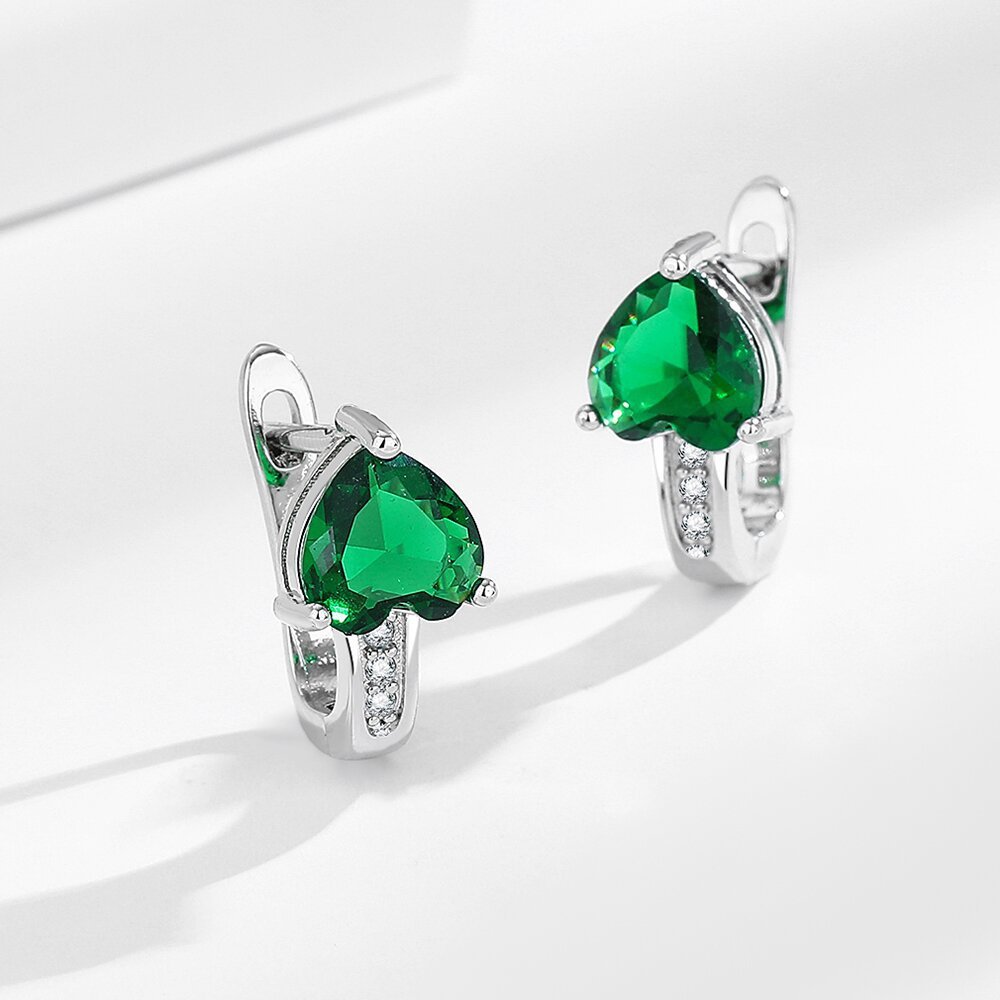 Loving Heart Zircon Ear Clips – Simple Japanese & Korean Style