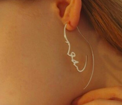 Abstract Face Contour Earrings – Creative & Trendy Jewellery for Women