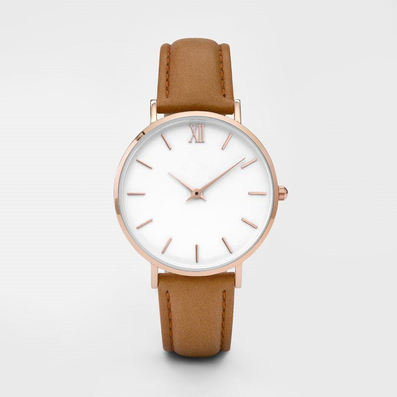 ⌚ Elegant Quartz Watch – PU Leather & Alloy