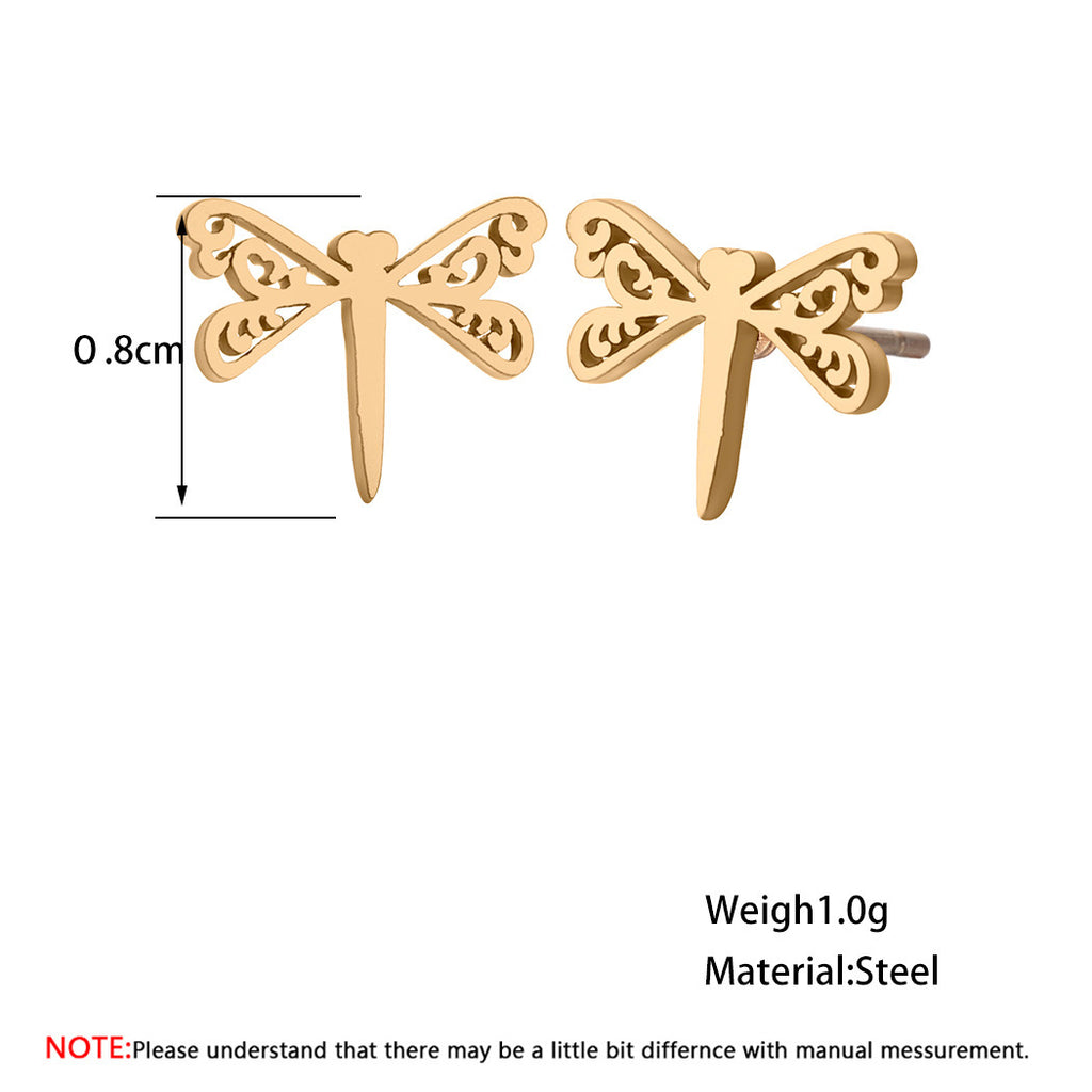 Simple Gold Dragonfly Earrings – Minimalist Women’s Jewellery