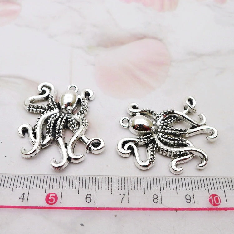 Alloy Octopus Ancient Silver Ornament Accessories Vintage Pendant
