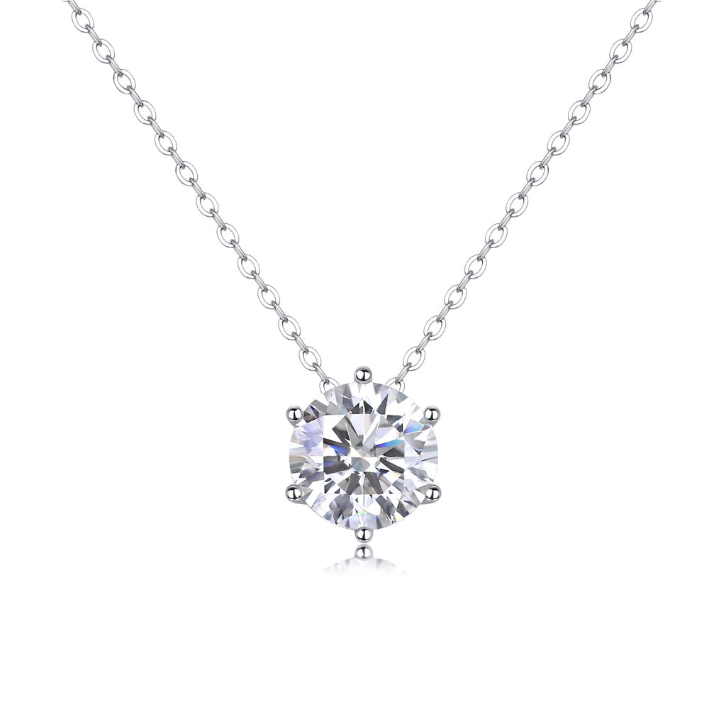 Afternoon Rose Moissanite Pendant – 1ct, 2ct & 3ct S925 Sterling Silver Jewellery
