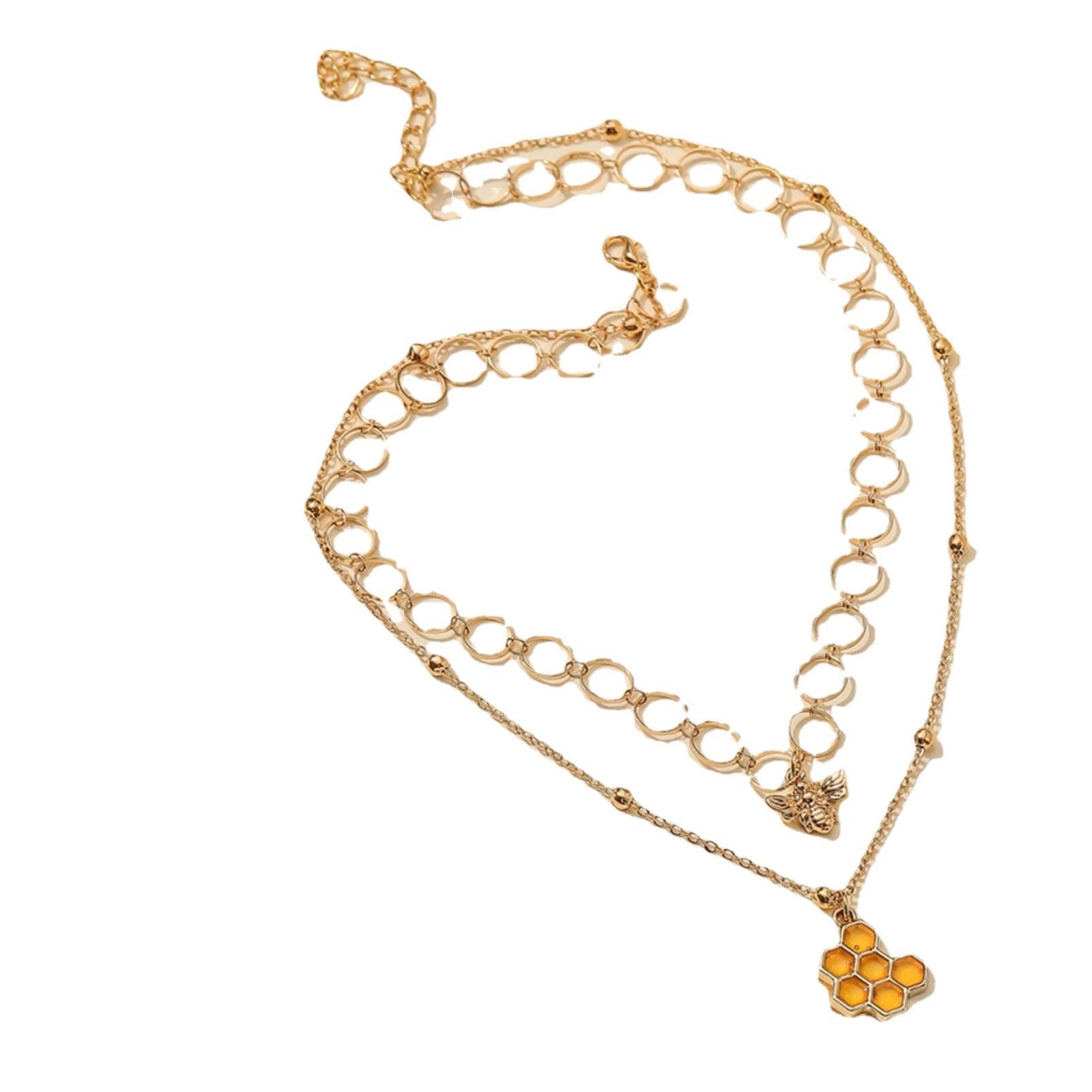 3D Bee Pendant Round Chain Clavicle Necklace