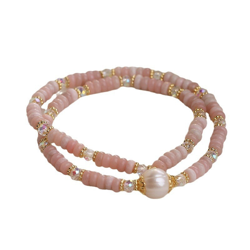 Double Ring Pearl Bracelet – Elegant Minority-Inspired Women’s Design