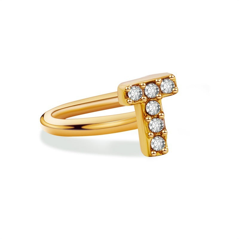 26 English Letters Diamond Ear Cuff – Mini U-shaped Earrings