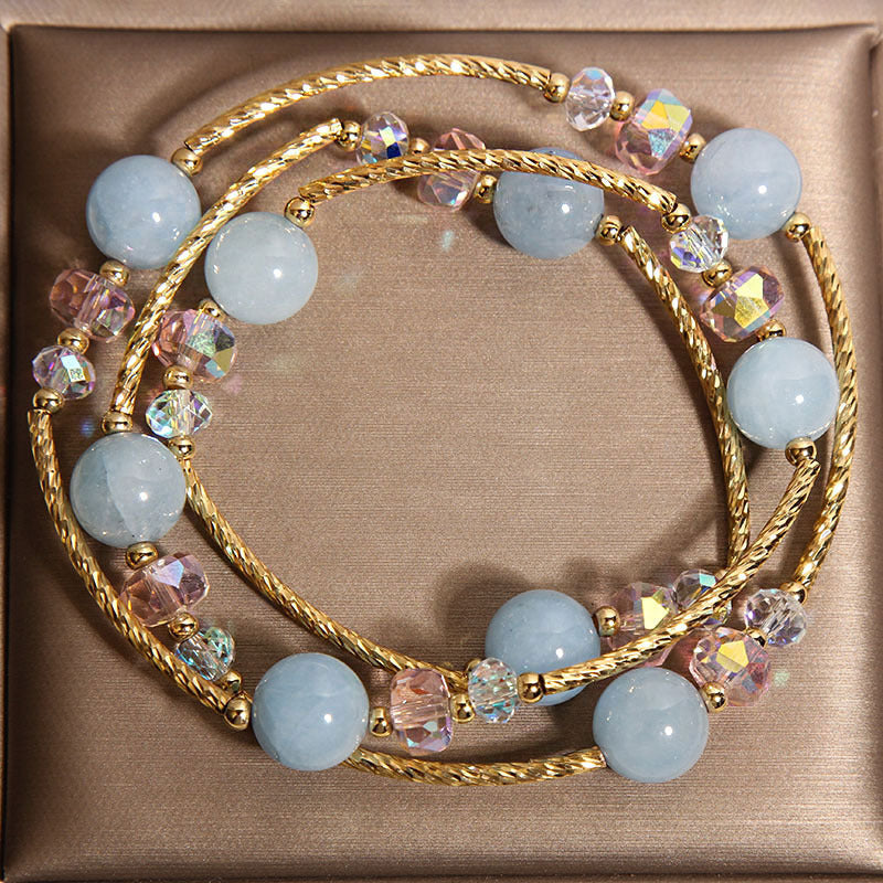 Women’s Sunstone Multi-Circle Bracelet – Elegant Chinese-Style Summer Accessory