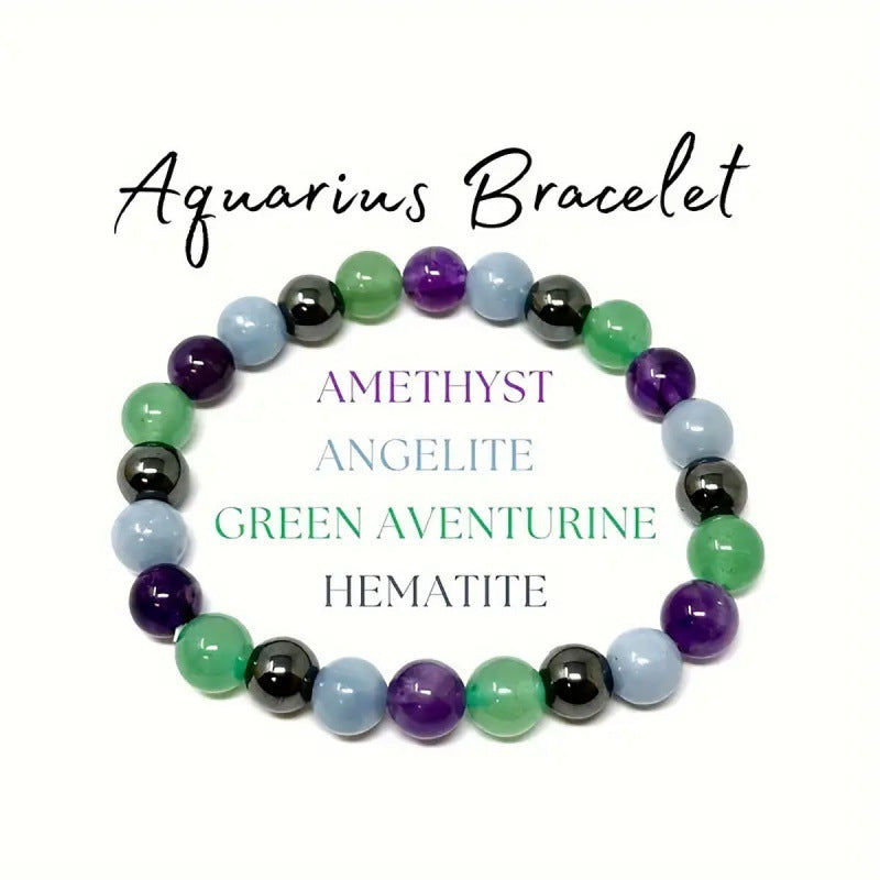 Unisex Zodiac Bracelets – Twelve Constellations Natural Stone Beads