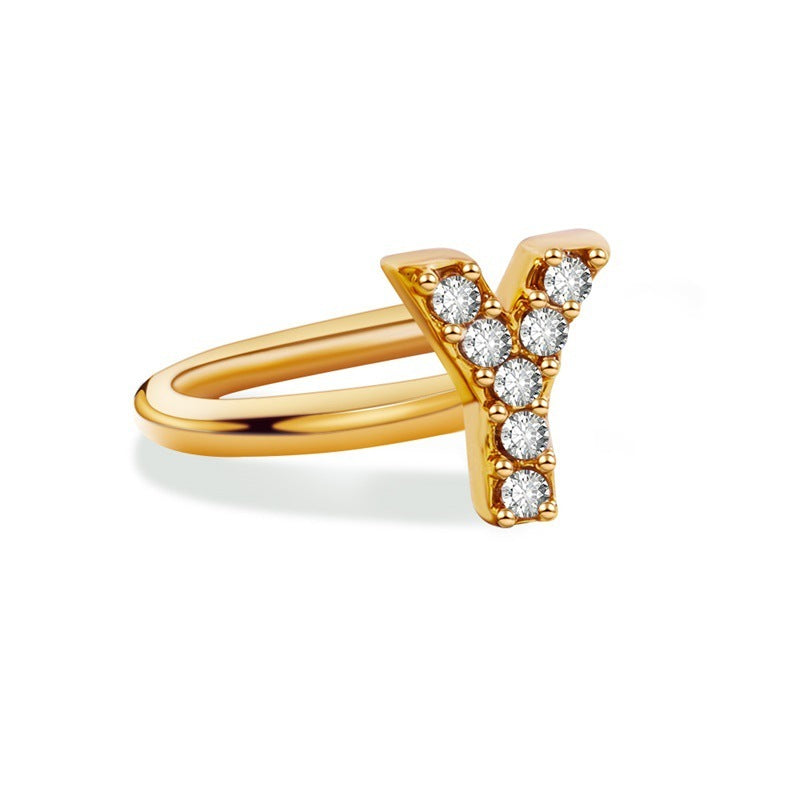 26 English Letters Diamond Ear Cuff – Mini U-shaped Earrings