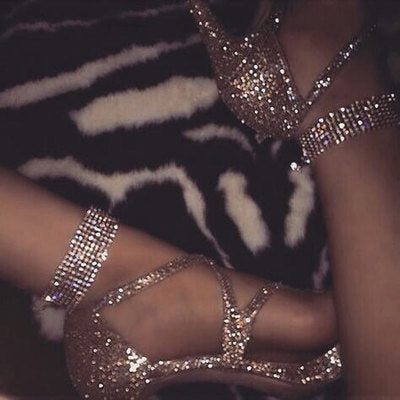 8-Row Rhinestone Anklet – Sexy Flashing Wide Foot Bracelet for Nightclub & Party