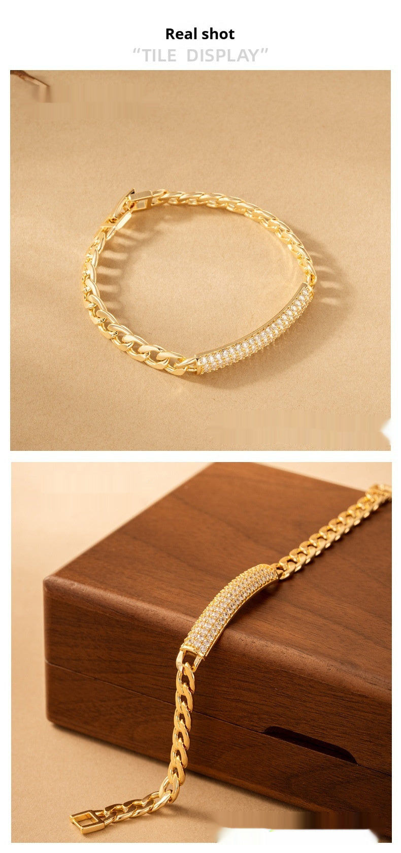 Elegant Zircon Inlaid Bracelet – Luxury Dinner Ornament