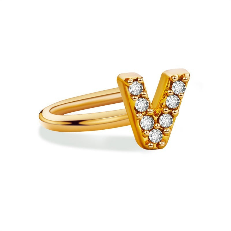 26 English Letters Diamond Ear Cuff – Mini U-shaped Earrings