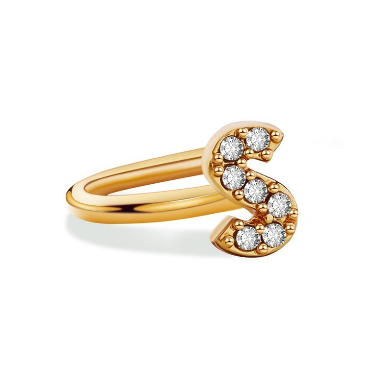 26 English Letters Diamond Ear Cuff – Mini U-shaped Earrings