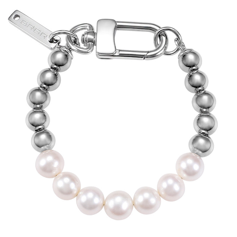 Luxury Men’s Bracelet with Natural Freshwater Pearls & Titanium Steel
