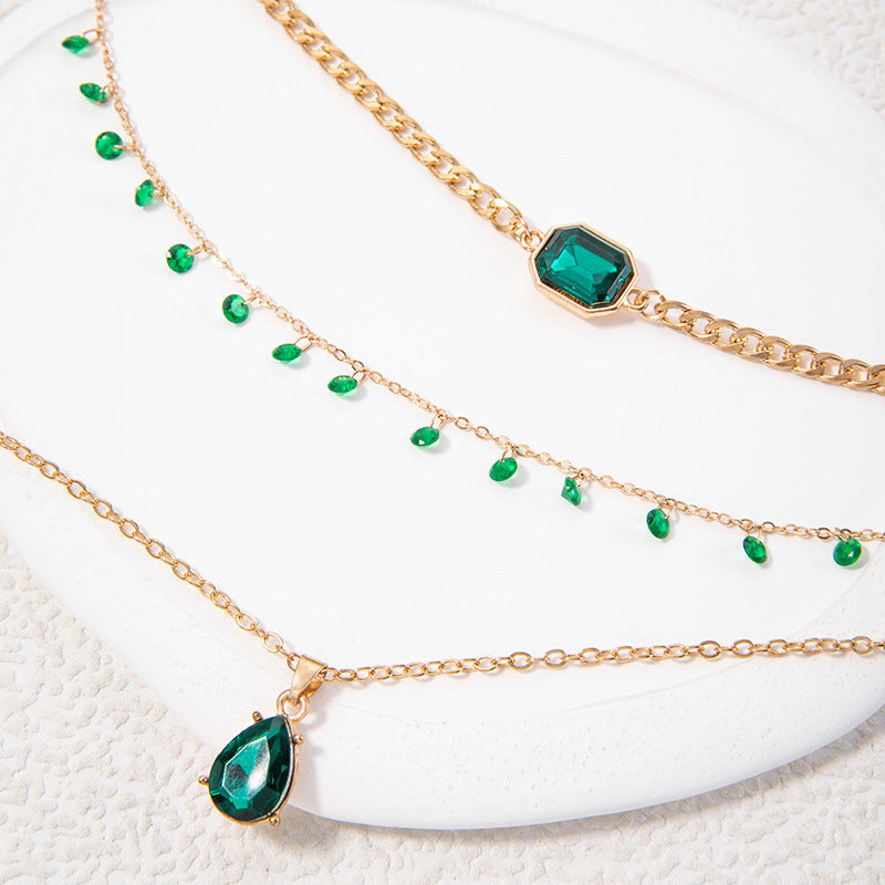 Women’s Multi-Layer Jade-Inspired Necklace – Elegant Temperament Fashion Jewellery