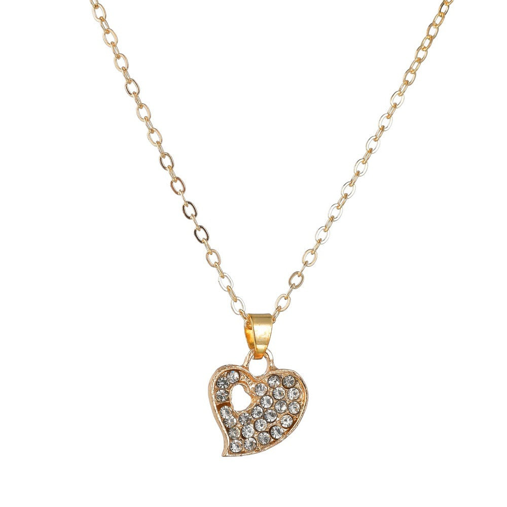 Love-Themed Couple Jewellery Set – Necklace, Earrings & Bracelet with Heart Design