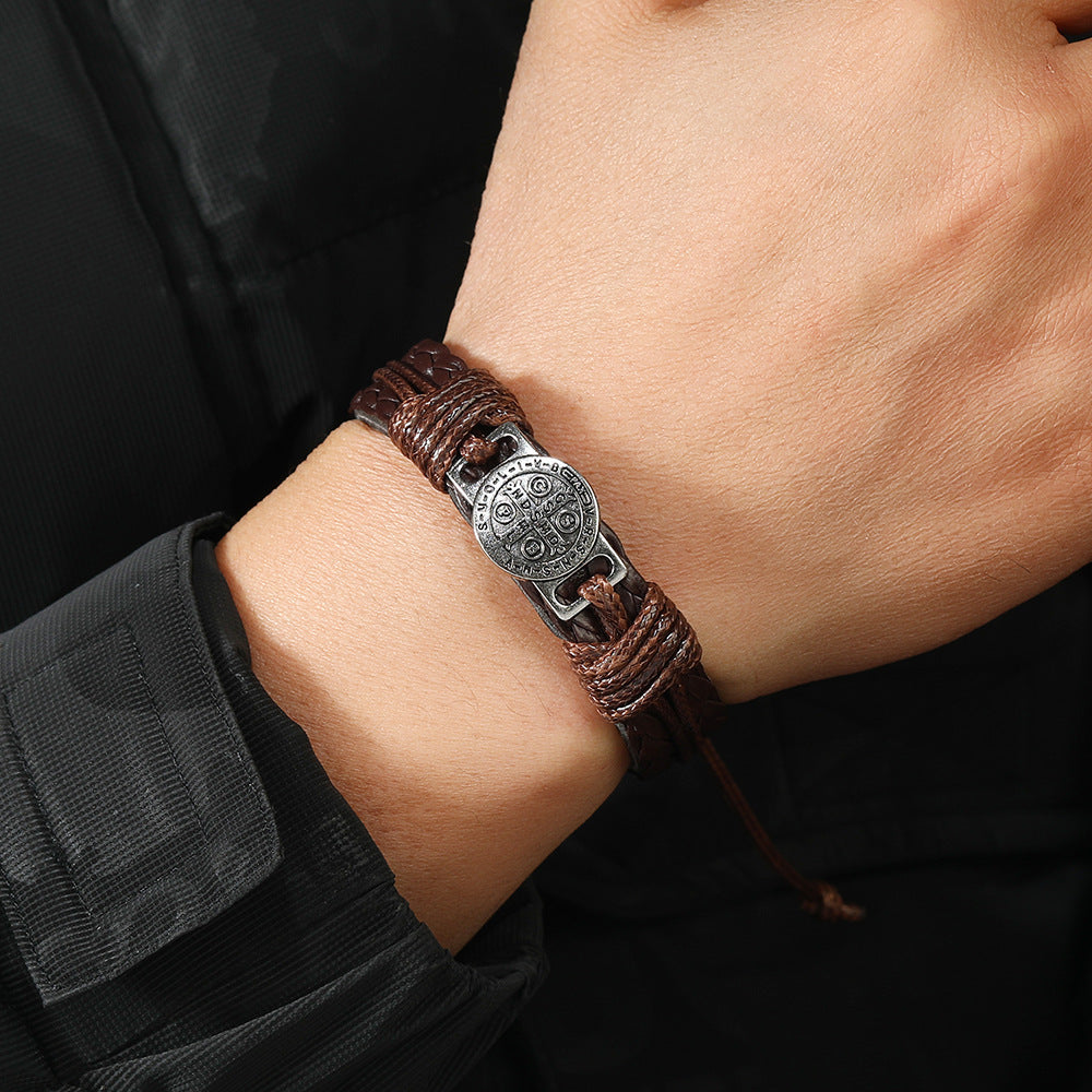 Men’s Hand-Woven Leather Bracelet – Vintage Style