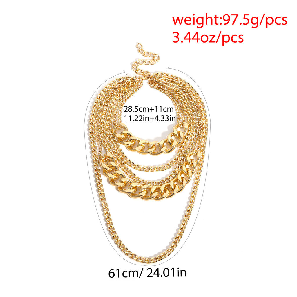 Hip-Hop Style Multi-Layer Tassel Chain Necklace