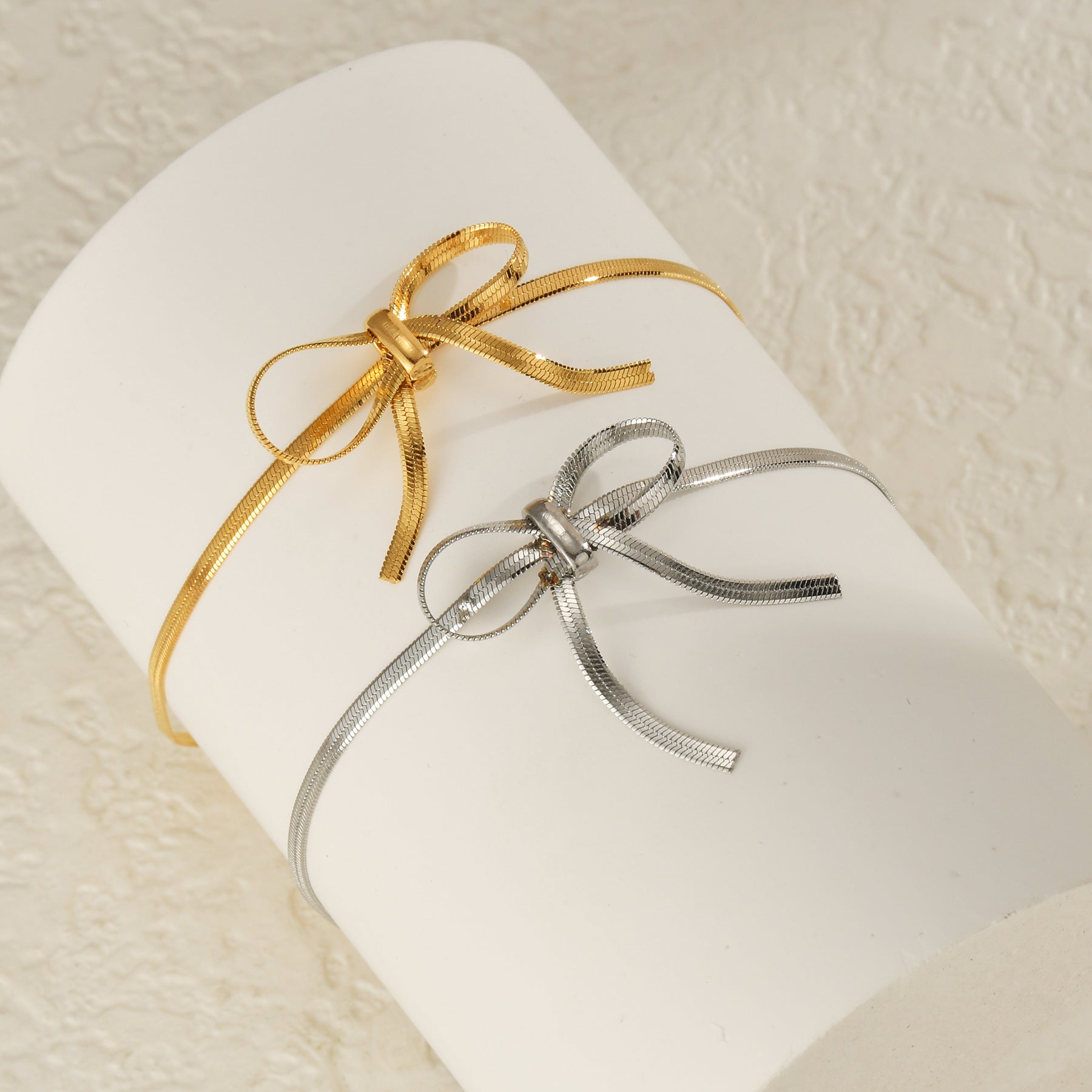 18K Gold Plated Stainless Steel Blade Chain Necklace for Women