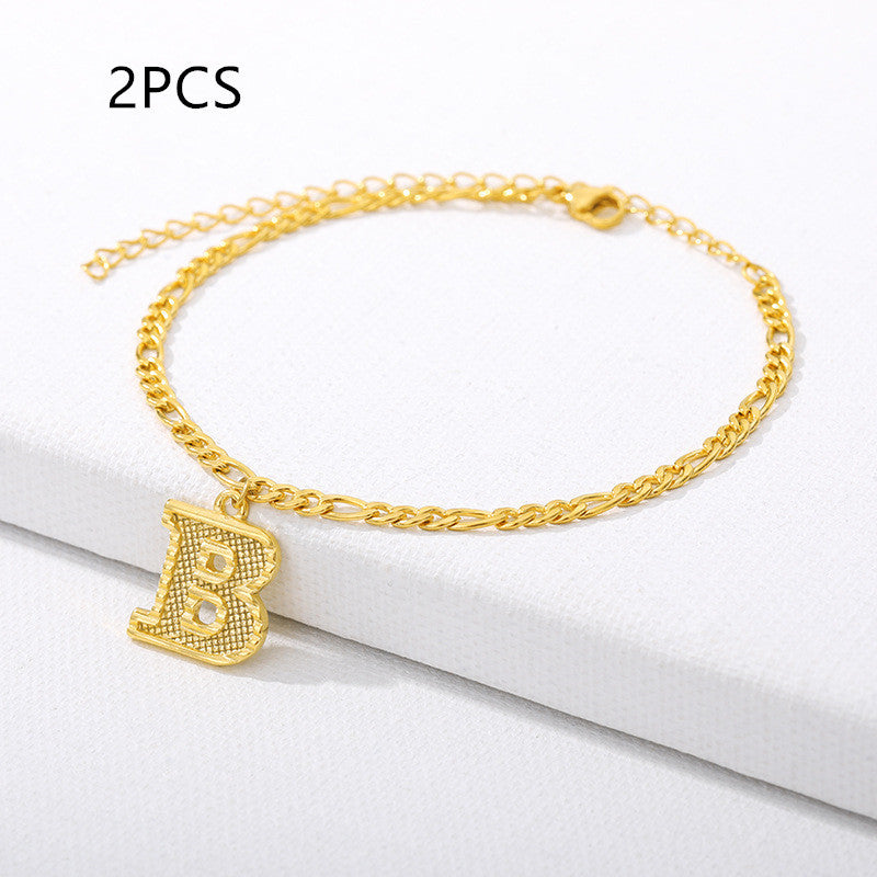 26 Letter Alphabet Anklet – Customizable Initial Foot Chain