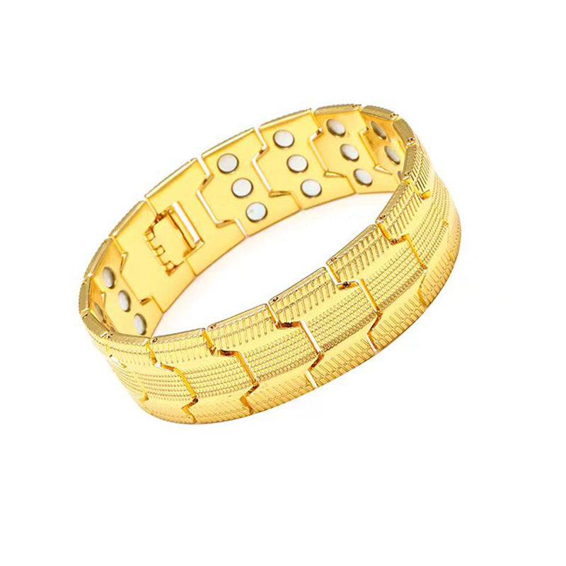 Carved Retro Three-Row Full Magnet Bracelet – Unisex Design