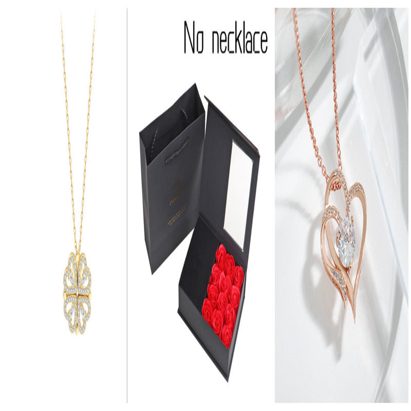 Detachable Four-Leaf Clover Necklace – Women’s Multi-Wear Zircon Chain