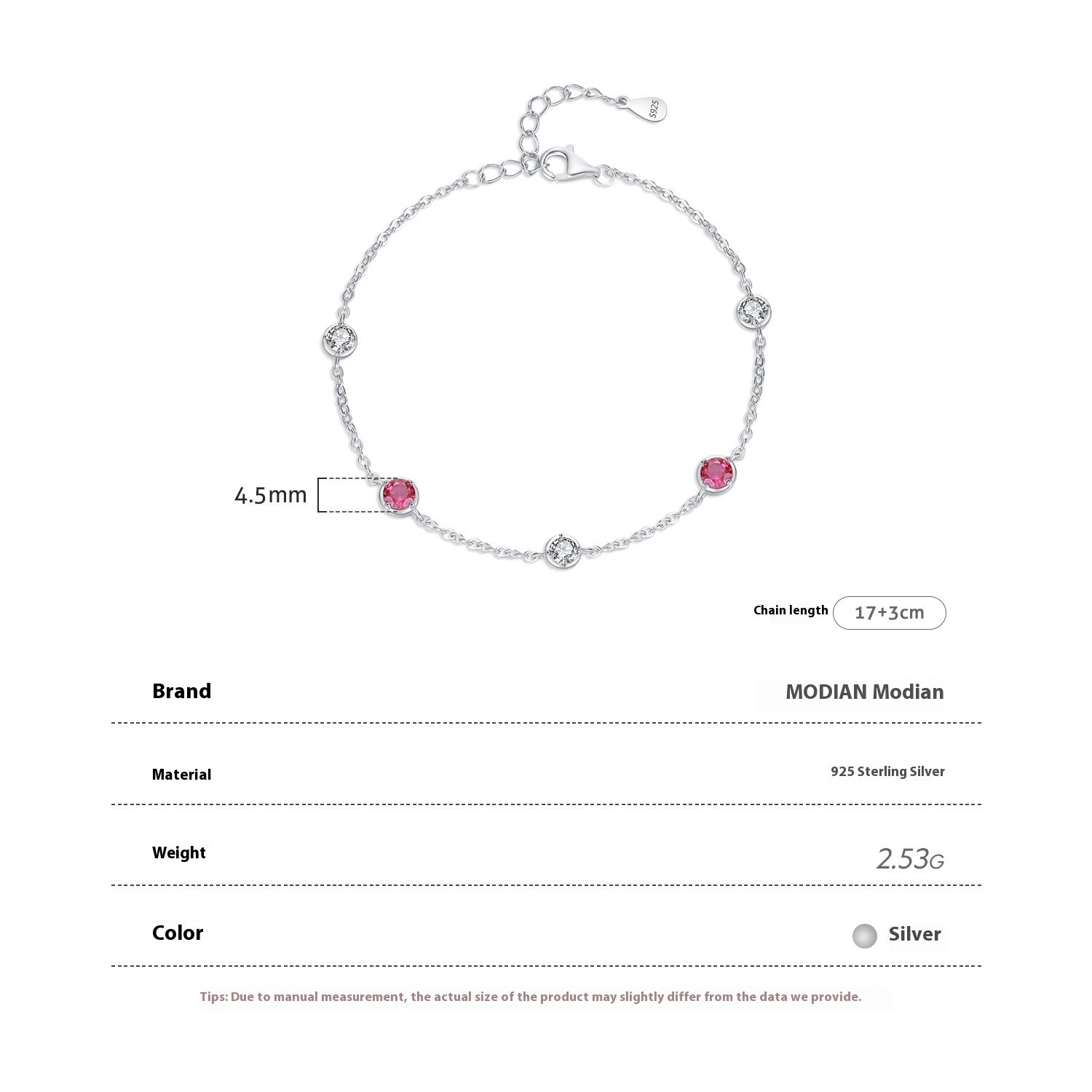 MODIAN S925 Sterling Silver Bracelet – Refined Grace, Special-Interest Design