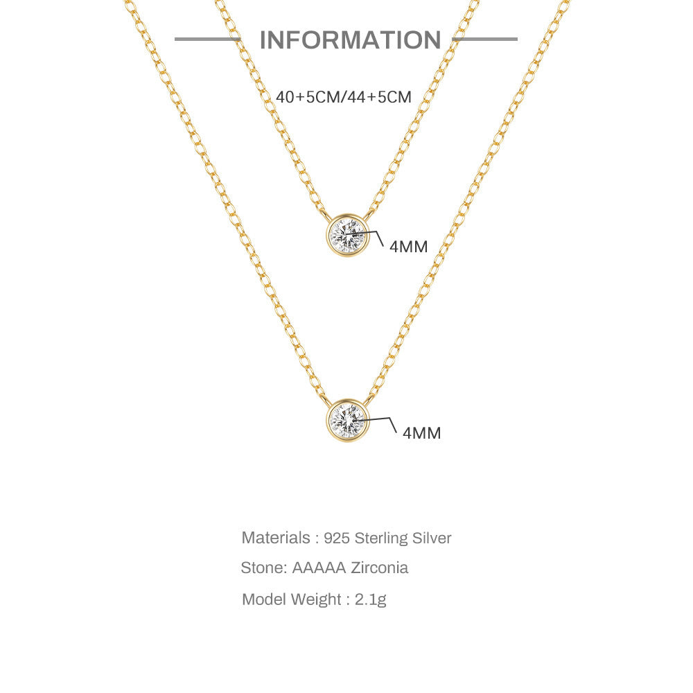 S925 Sterling Silver Double-Layer Necklace – Elegant Women’s Jewellery