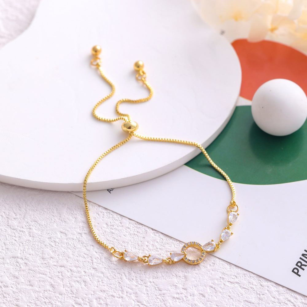 Micro Inlaid Zircon Simple Circle Bracelet – Elegant Women’s Jewellery