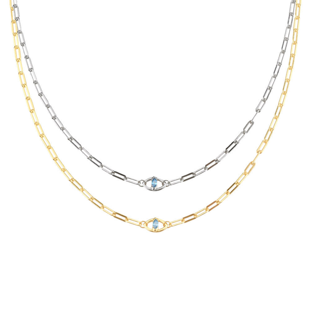 Women’s Sterling Silver Rectangle Link Chain – Minimalist S925 Necklace