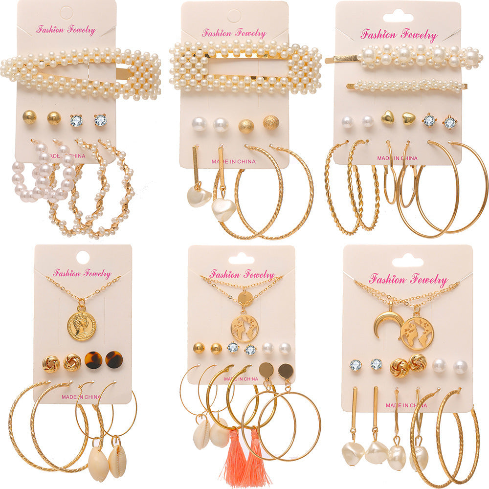 Pearl Headdress & Tassel Earrings Jewellery Set – Retro Chic