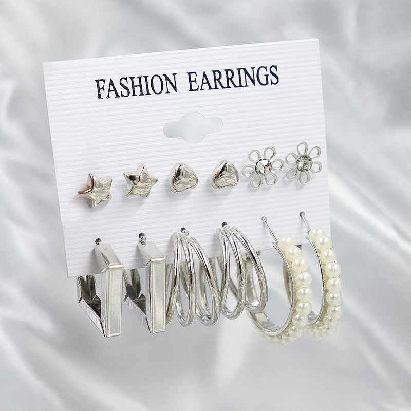 6-Pair Diamond Earrings Set – Simple & Elegant Jewellery for Women