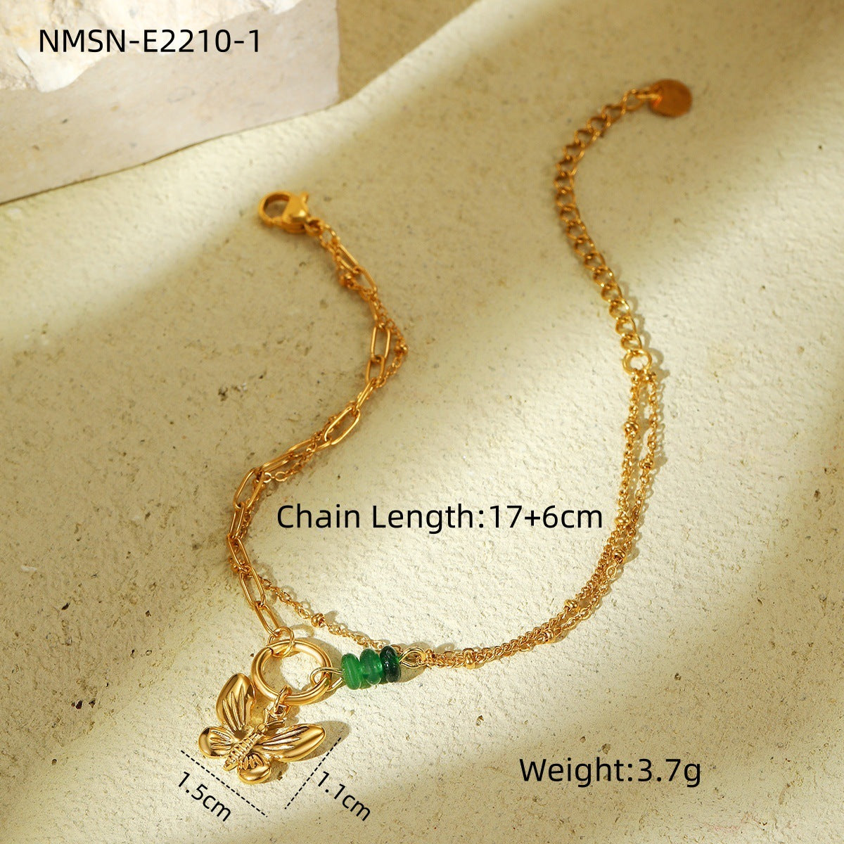 Stainless Steel Bracelet with Natural Stones & Freshwater Pearls – Elegant Design