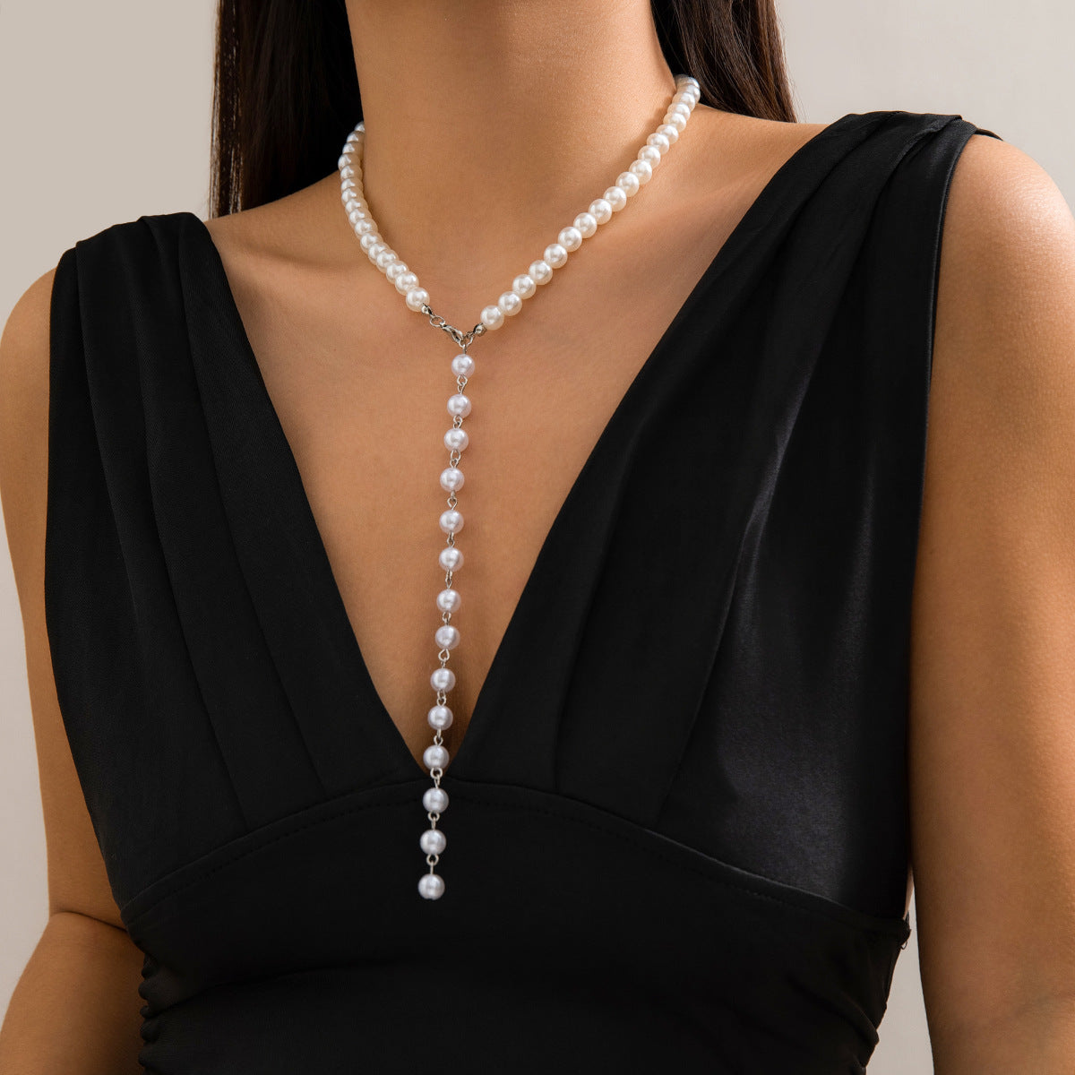 Round Beaded Pearl Chain Necklace – Elegant Japan & Korea Style Women’s Jewellery