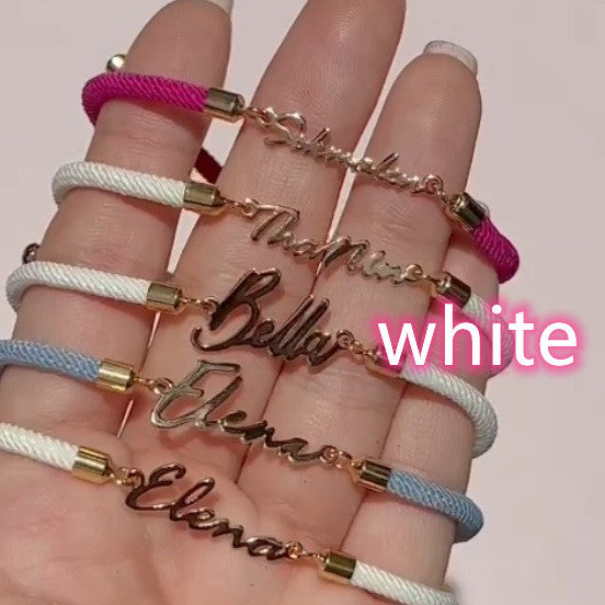Personalized Colorful Rope Chain Name Bracelet – Adjustable Custom Jewellery for Girls