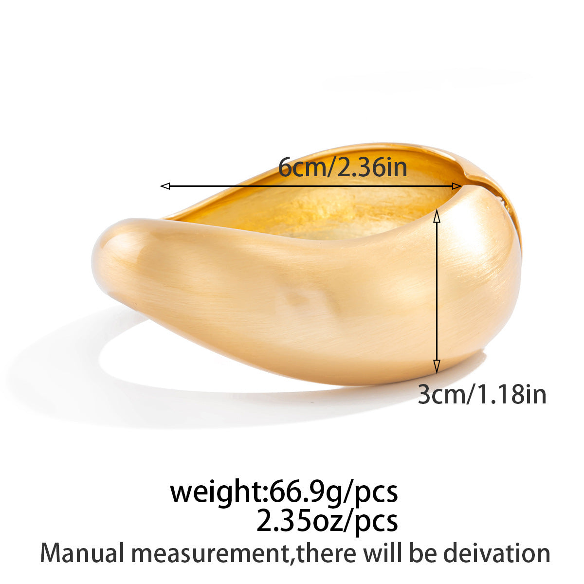 Glossy & Matte Metal Bracelet – Adjustable Spring Opening Design