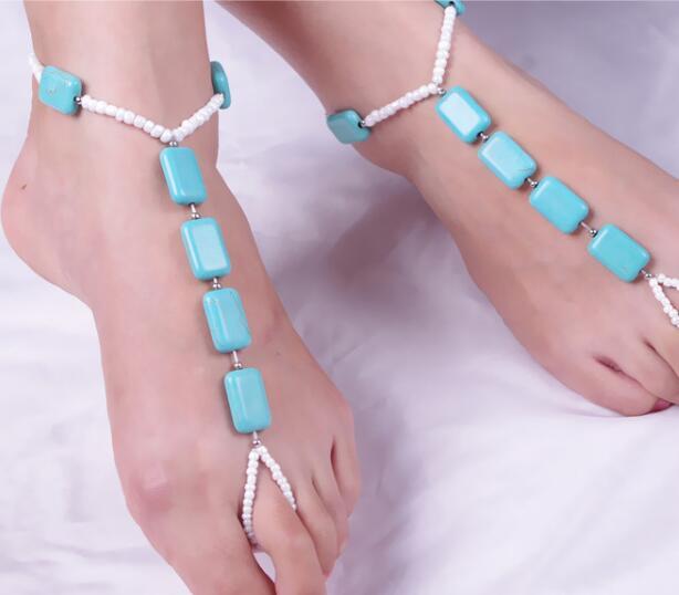 Women’s Turquoise Anklet – Summer Beach Foot Chain Bracelet