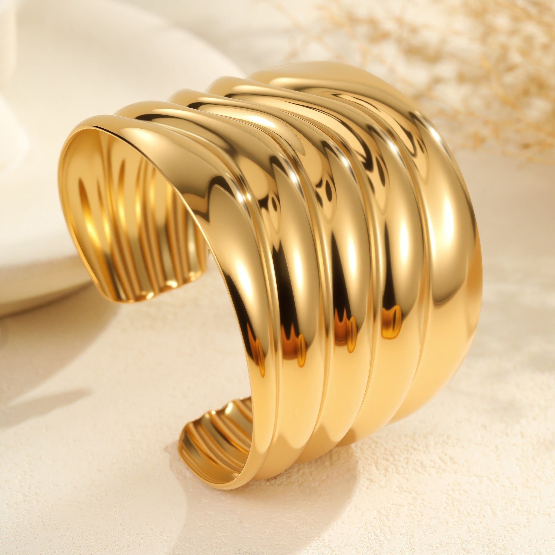 Fashion Wide Cuff Bracelet – Exaggerated Niche Open Design for Women
