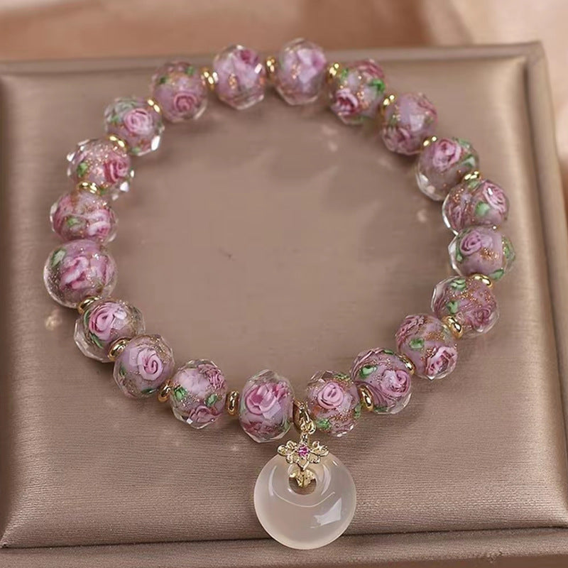 Women’s Elegant Amethyst Bracelet – Light Luxury Peace Buckle Design