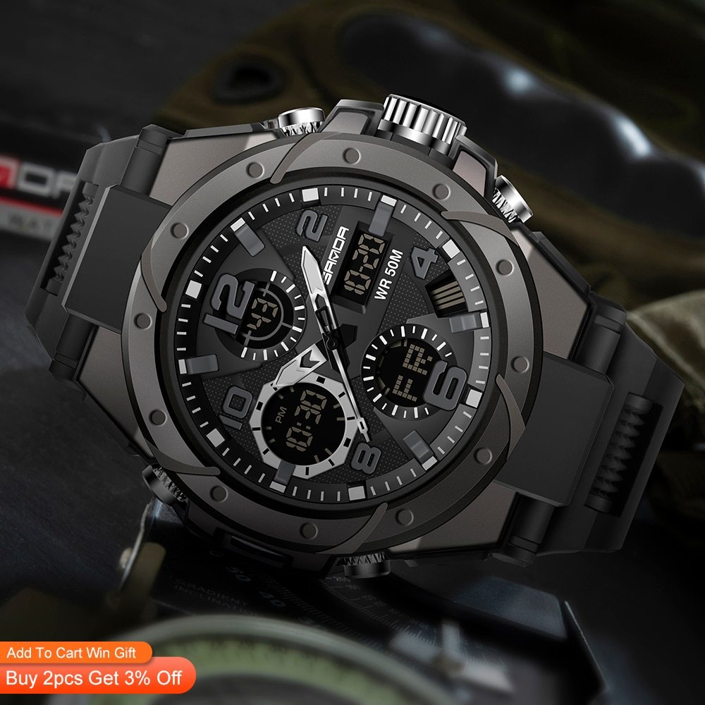 SANAD Luxury Men’s Military Sports Watch – Tactical Chronograph Design