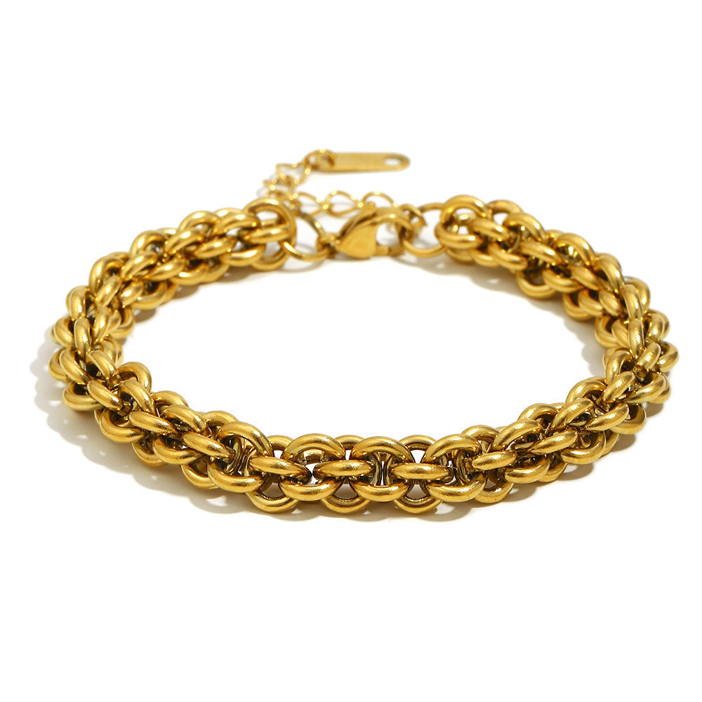 Unisex Hip Hop Stainless Steel Bracelet – Personalized Retro Style