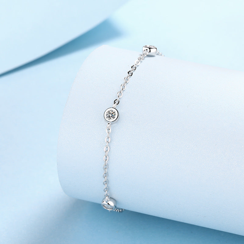 Sterling Silver Moissanite Bracelet – Simple & Elegant Design