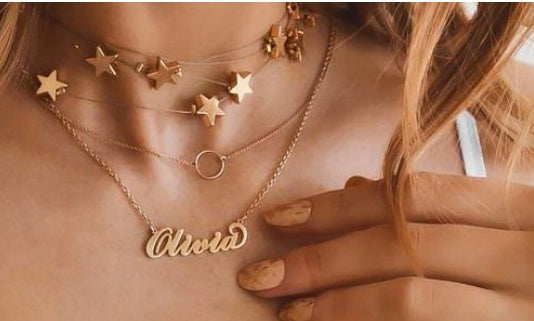 Personalized Titanium Steel Name Necklace – Custom Engraved Pendant for Women