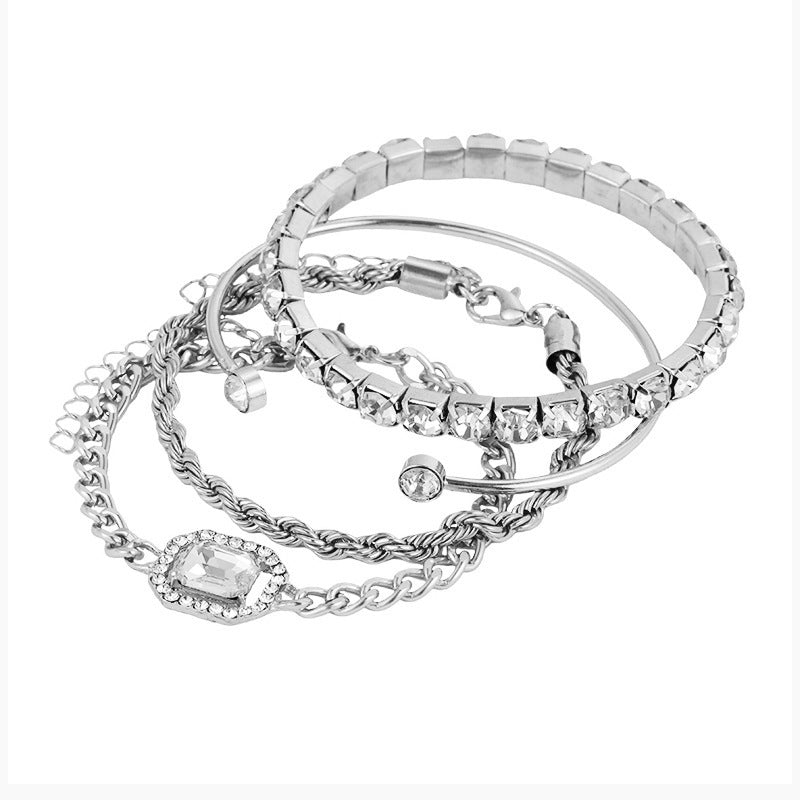 4-Piece Crystal Bracelet Set – Bohemian Women’s Fashion Jewellery
