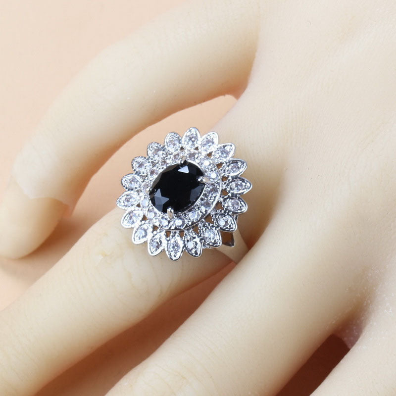 Garnet & Cubic Zirconia 4-Piece Jewellery Set – Necklace, Earrings, Bracelet & Ring