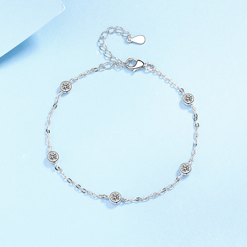 Sterling Silver Moissanite Bracelet – Simple & Elegant Design