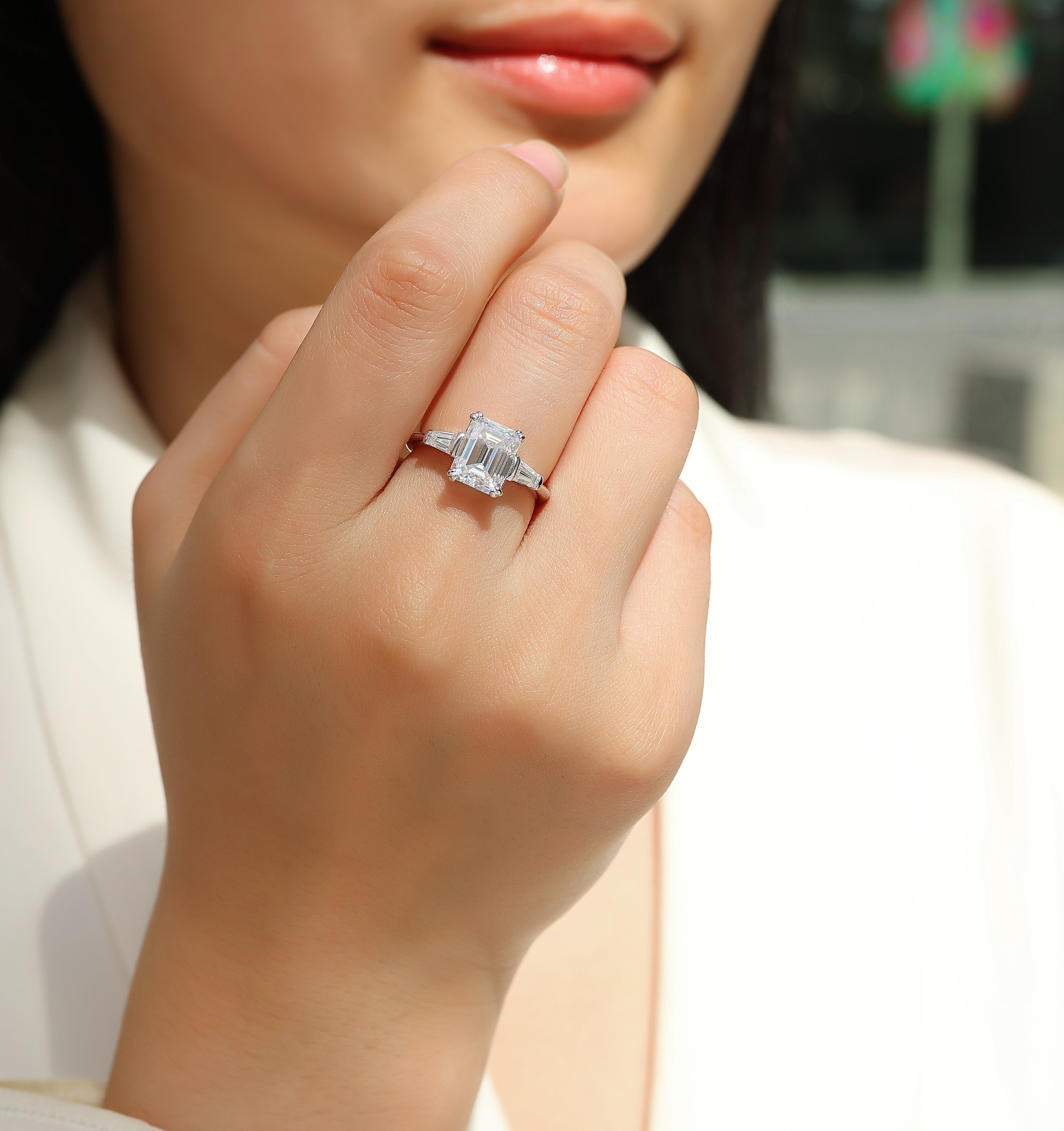 Starry Sky Mirror Women’s Moissanite Ring – S925 Sterling Silver with Platinum-Plated Diamonds, Elegant Fashion Jewellery