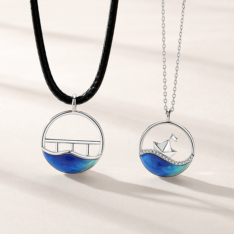 S925 Sterling Silver Fashion Couple Necklace