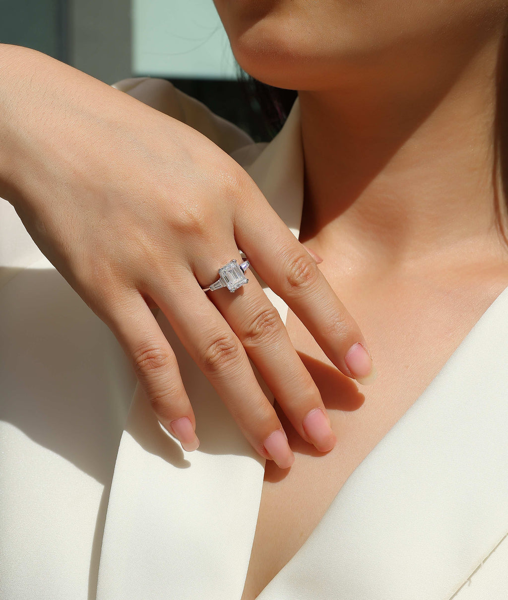 Starry Sky Mirror Women’s Moissanite Ring – S925 Sterling Silver with Platinum-Plated Diamonds, Elegant Fashion Jewellery