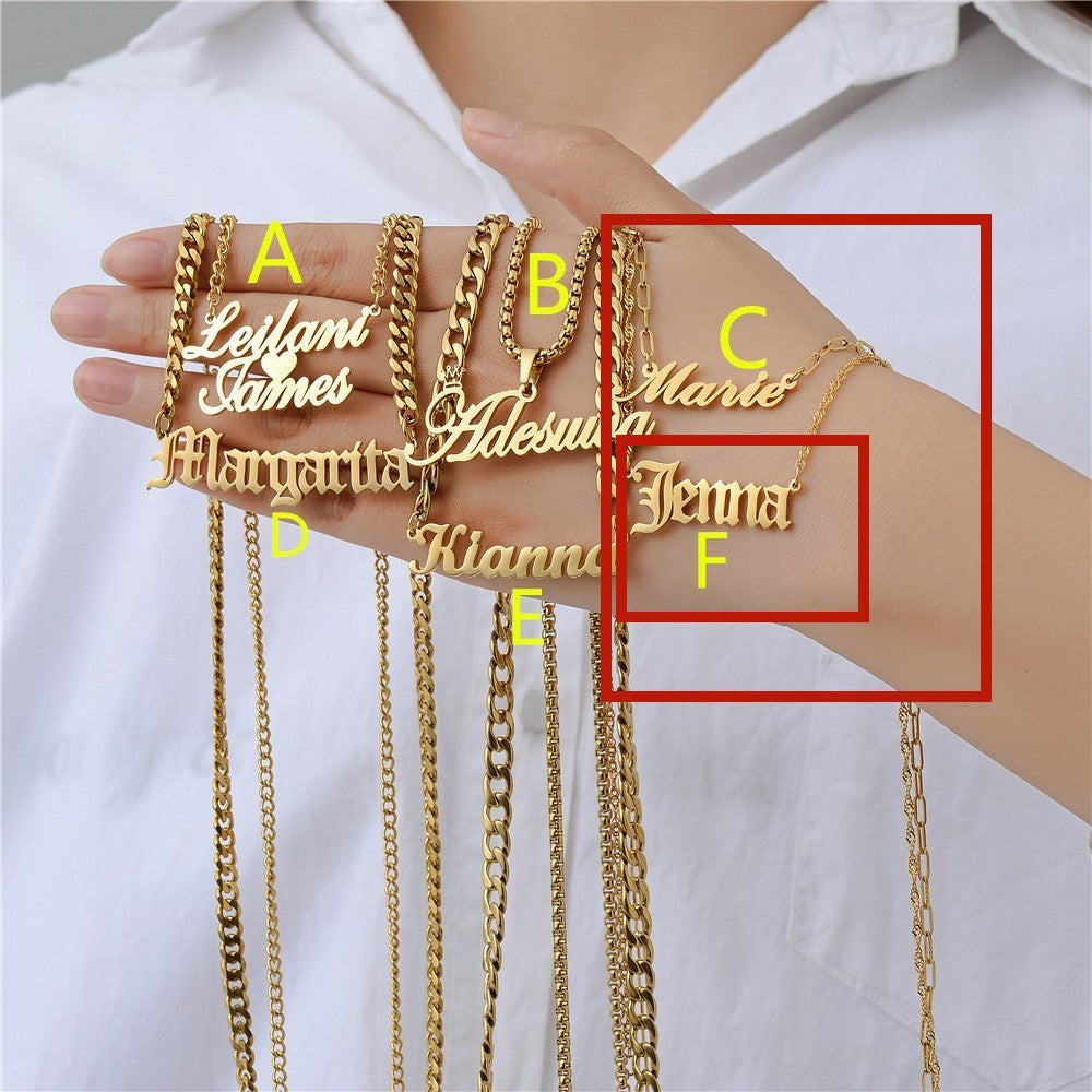 Personalized Letter & Name Necklace with Zircon – Custom Women’s Pendant Jewellery