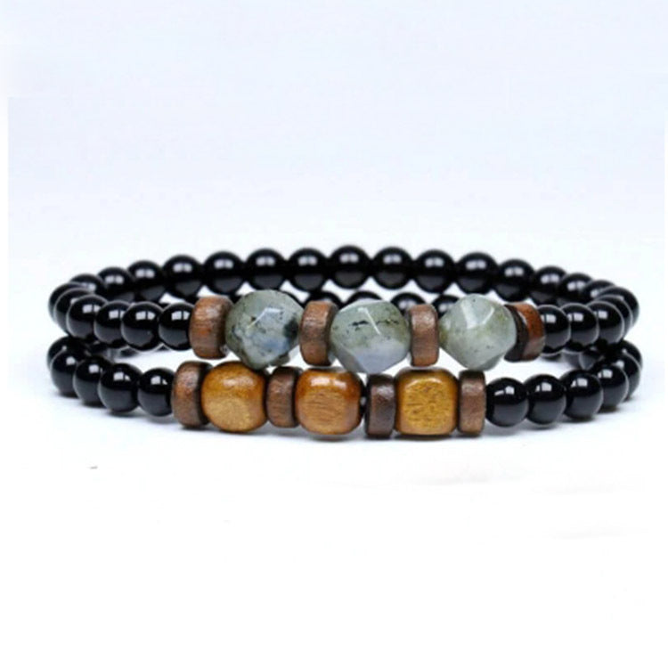 Tigereye & Haematite Silver-Strip Bracelet – Unisex Natural Stone Jewellery